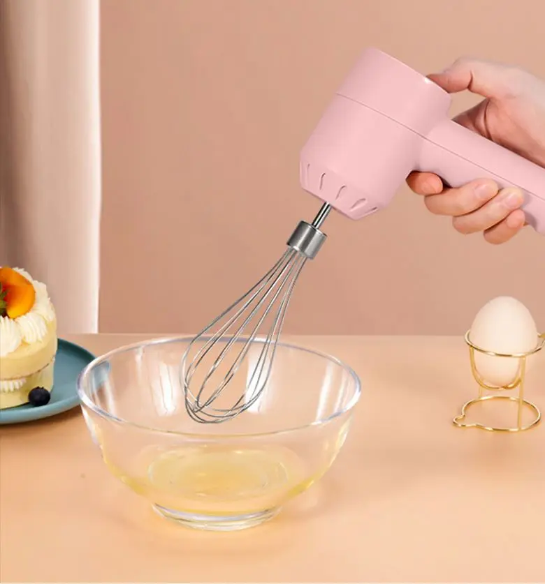 Home high quality 2 in 1 handheld electric whisk small wireless clumping foam cream whisk automatic grinder garlic mixer