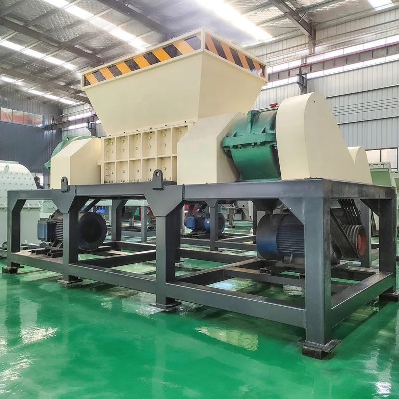 Double shaft used copper wire scrap iron drum recycling scrap metal shredders crushing machine  for sale