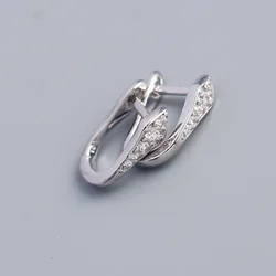 New Fashion High Quality S925 Sterling Silver Insert Colored U-type Zircon Metal Wind Versatile Hoop Earring For