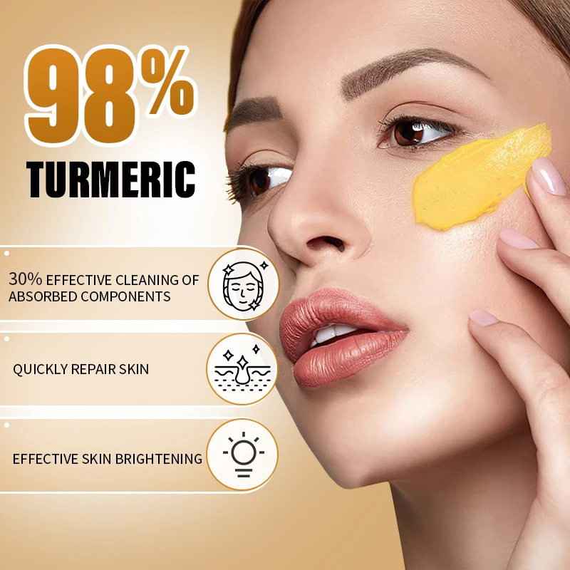 Vitamin C Face Mask Clay Stick and Turmeric for Dark Spots Dull Skin Skincare Facial Mask for Controlling Oil and Refining Pores