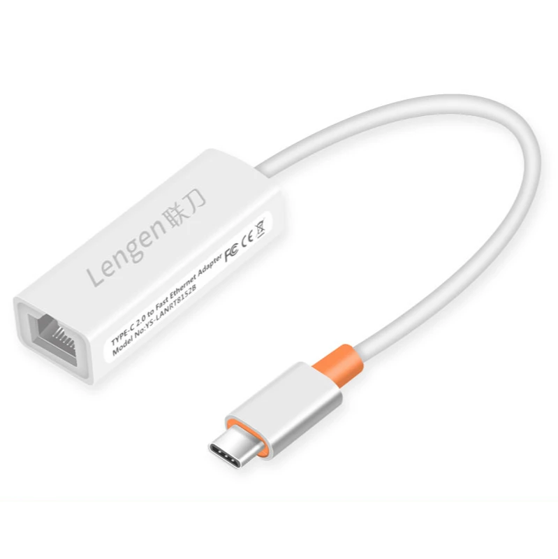 Lengge Selling type c to 2.0 1000m LAN card USB-C to RJ45 gigabit LAN car