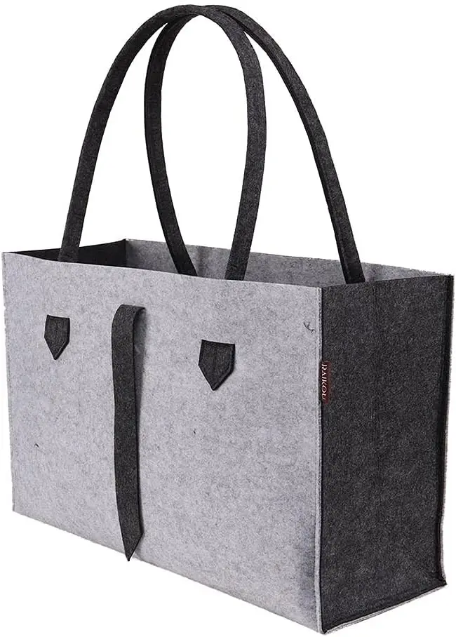 Taobao популярная индивидуальная печать логотипа большая фетровая сумка для покупок упаковка рекламная с ручкой шелкографии