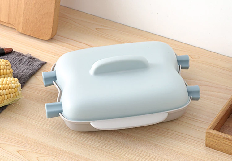 Microwave Sweet Corn Cooker,Corn Steamer With Vented Lid,2 Rooms Corn And Potato Steaming Tool With Fixing Screws