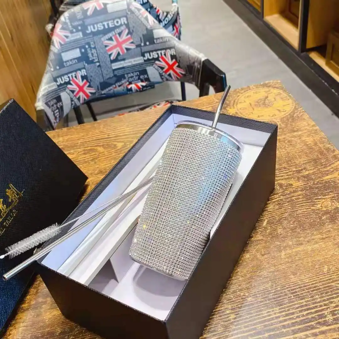 Light luxury style very shiny insulated coffee travel mug stainless steel coffee mug with spillproof lid sublimated blank water