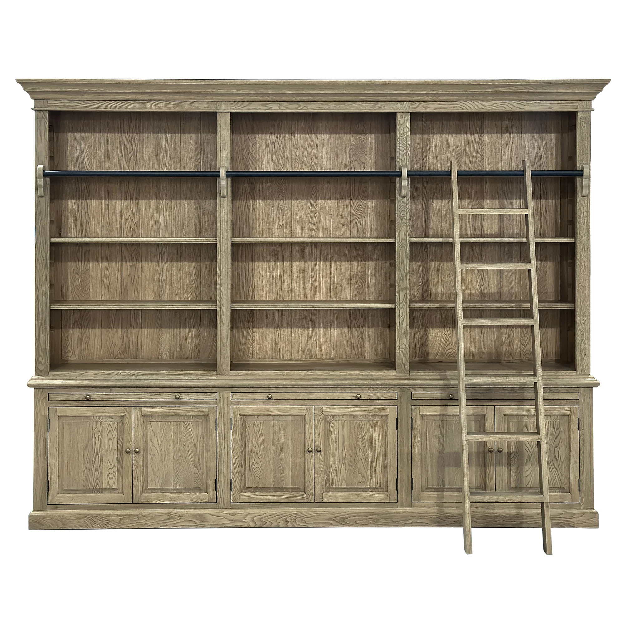 French Style Antique Home Office Furniture Large Ladder Bookshelf Bookcase Book shelf Wooden P1808