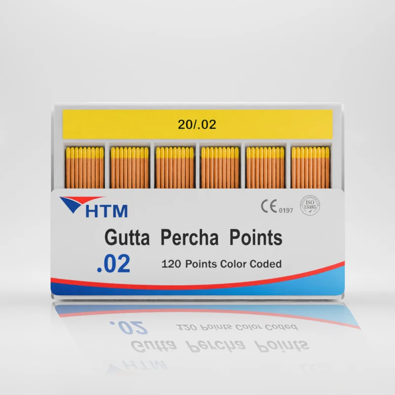 HTM Dental Consumables Equipment Dentist Professional Root Canal Filling Material Custom Dental Products GP Gutta Percha Points