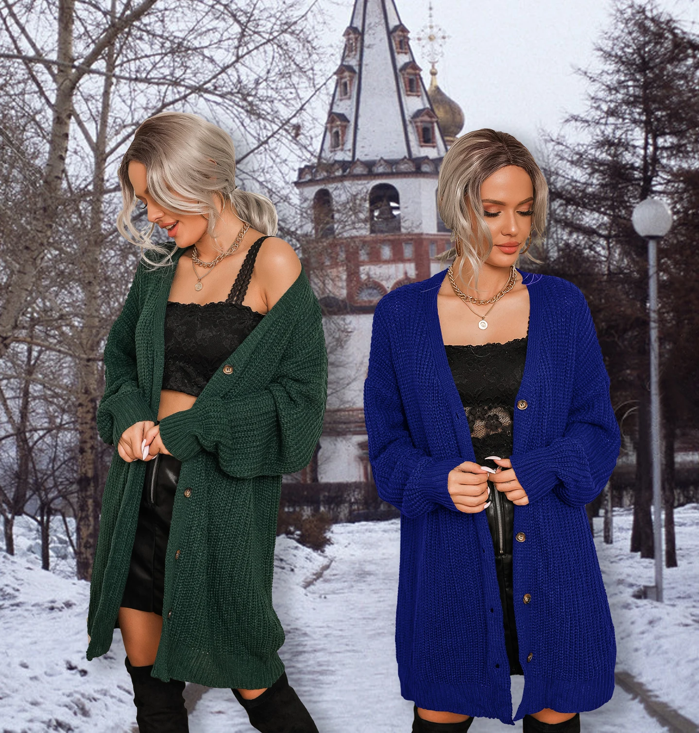 Autumn Winter Hanni New Fashion Elegant Sweaters Women Tops Blue Green Black Ladies Coat Long Sleeve Casual Sweater