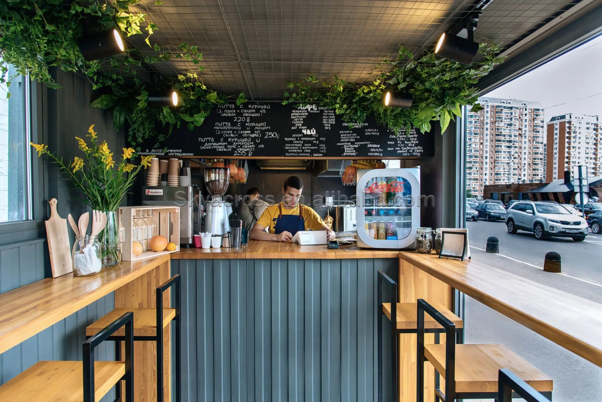 two-story Pop-up container coffee restaurant bar cafe Kiosk,Booth Use steel prefabricated houses