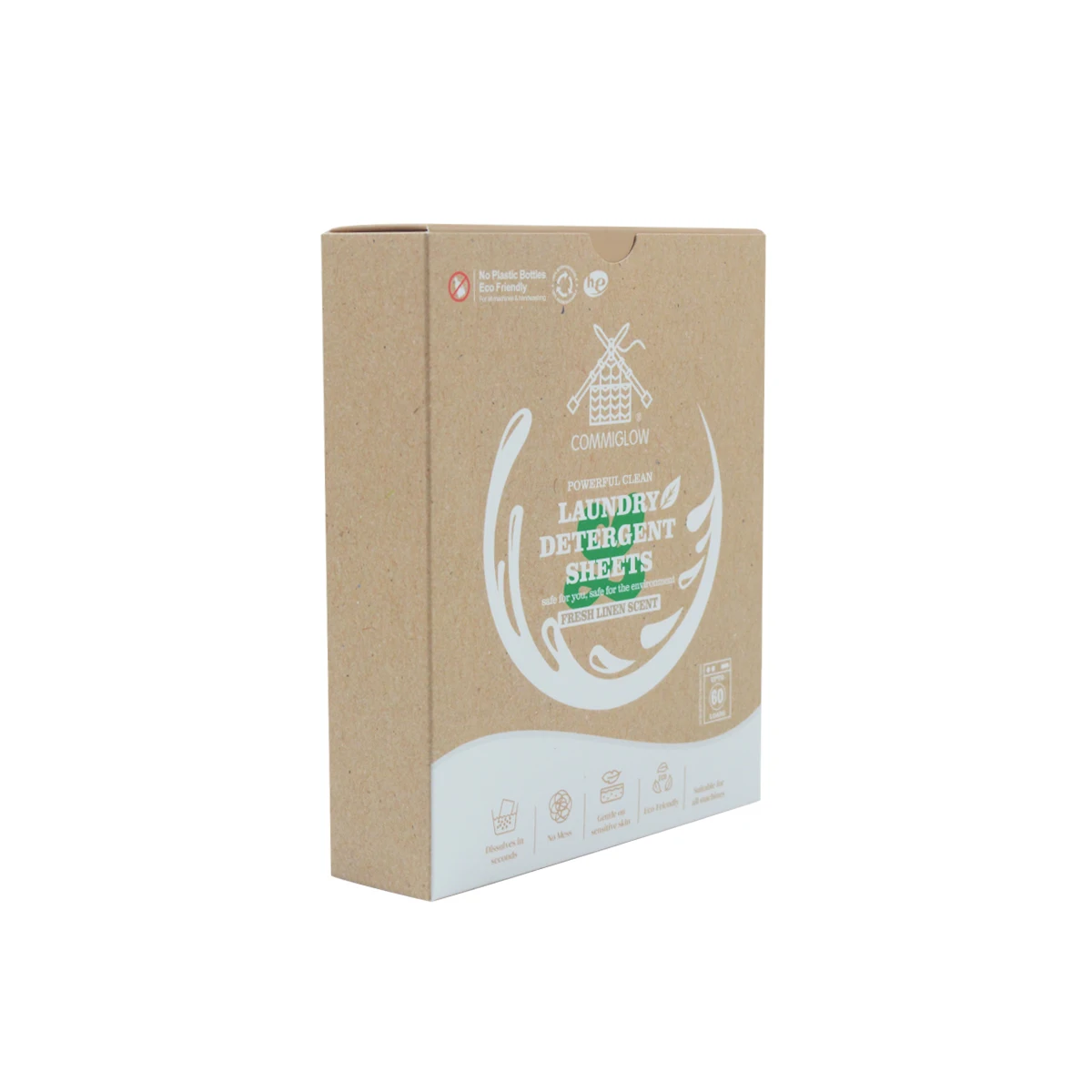 Factory Eco-friendly Biodegradable Hypoallergenic Pure Natural Plant Laundry Detergent Sheet Strips Solid Apparel Clothes Wash