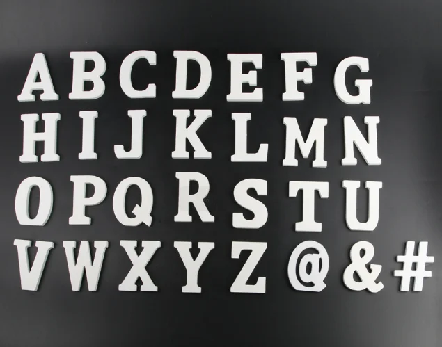 Hot Selling Decorative Handicraft White Wooden Alphabet Letters Wooden Numbers