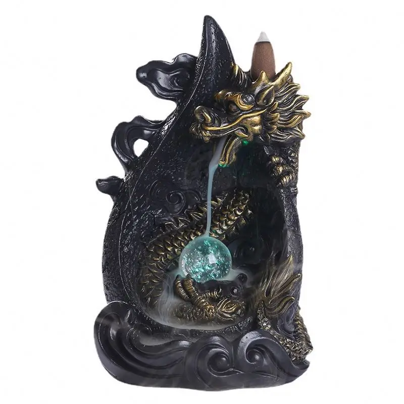Chinese Manufacturer New Design Waterfall Backflow Incense Burner Ceramic Dragon Backflow Incense Holder Burners
