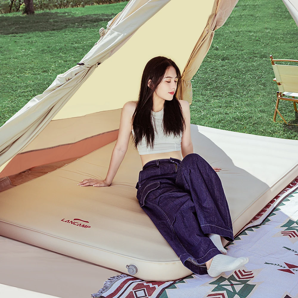 3D Shaped Ultra-Thick Self Inflating Sleeping Pad Double Foam Camping Mattress Comfortable Camping Mat for Camping Family
