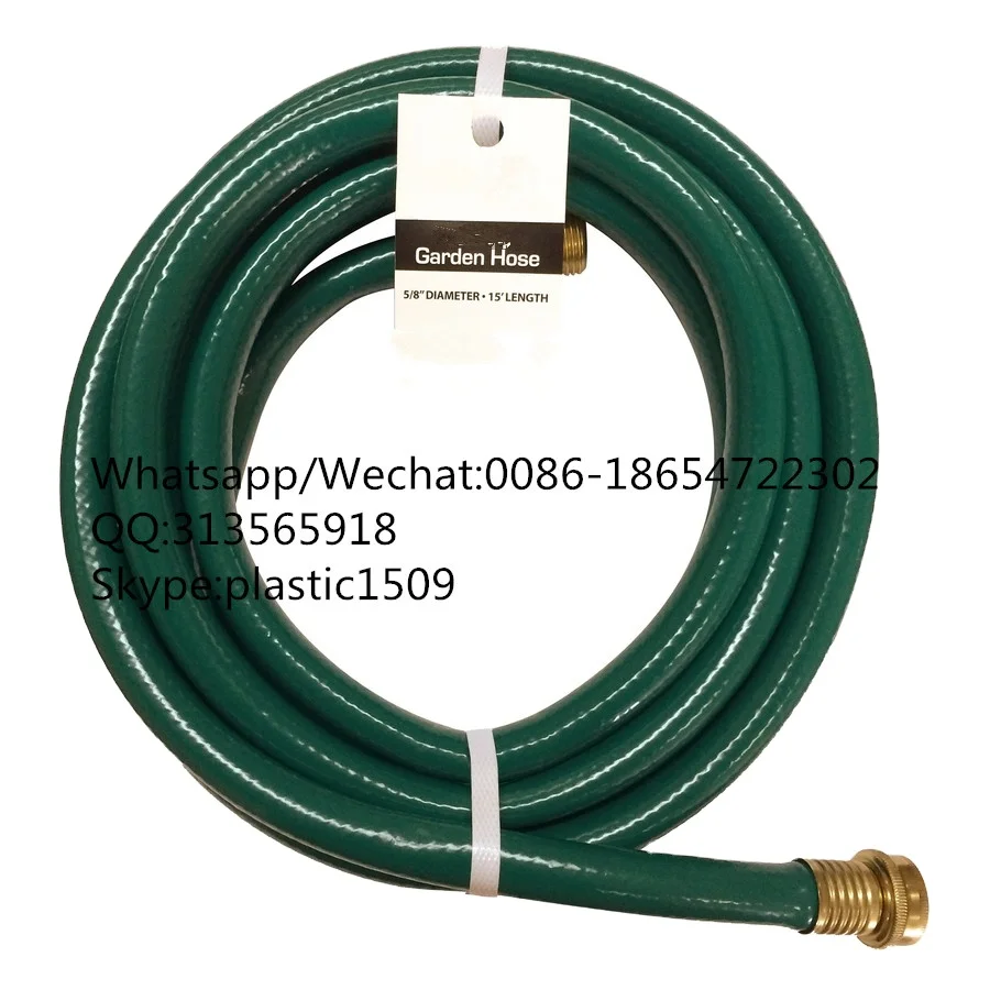 Green Color PVC Garden Hose Pipe With Brass Fittings