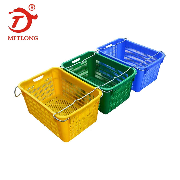 high quality wholesale storage food fruit shopping vegetable plastic basket with handle