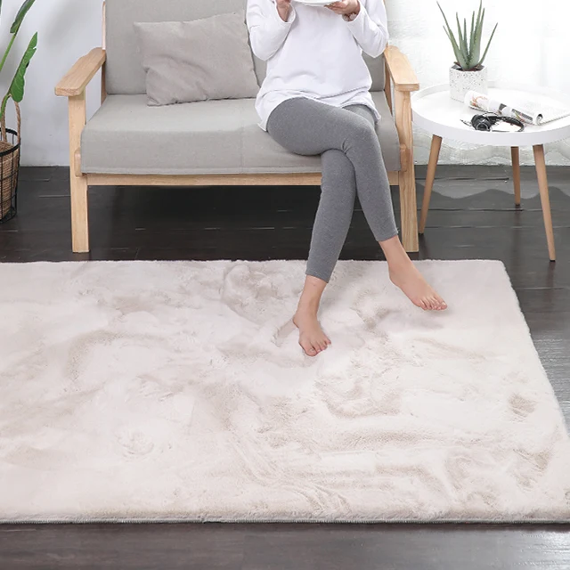 Living room carpets Faux Rabbit Fur Rugs pure color super soft fur carpet home decoration
