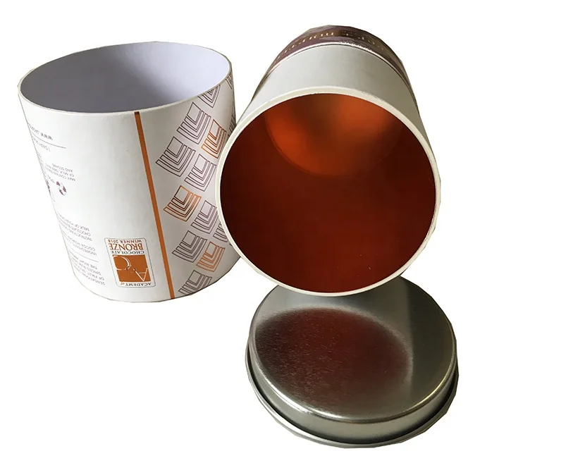 Christmas handmade chocolate gift paper tube packaging box with custom copper foil logo