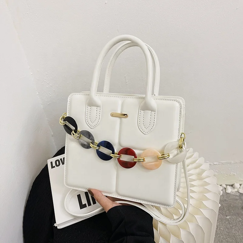 2023 New Design 2 Pieces Set Acrylic Chain Fashion Small Ladies Small Tote Hanad Bags Women Purses And Handbags