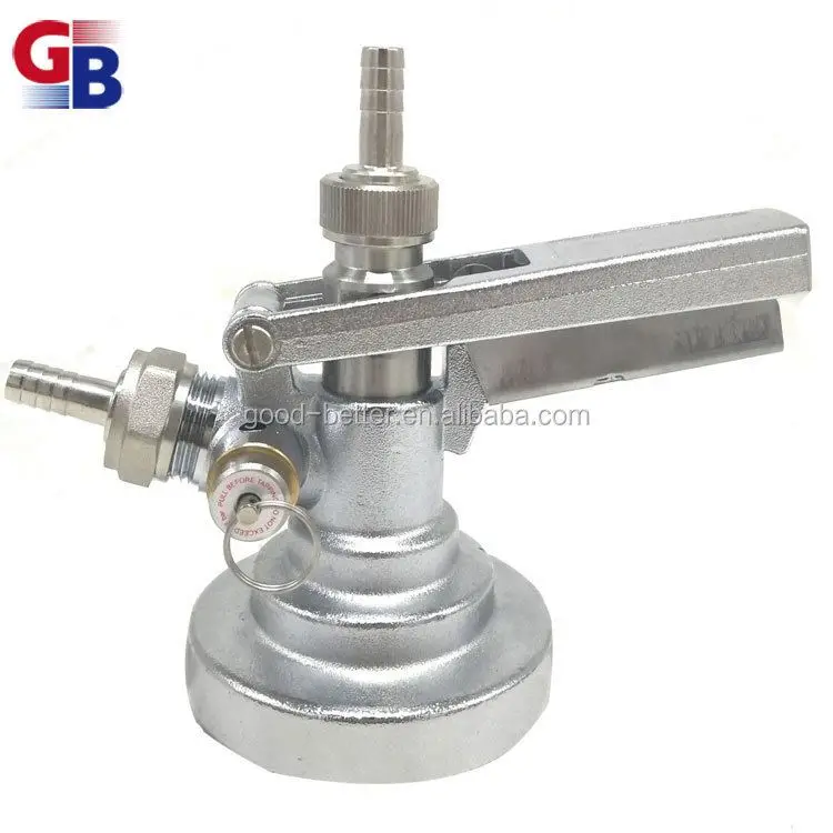 BKC10021 durable brass F type beer keg connector coupler with relief valve