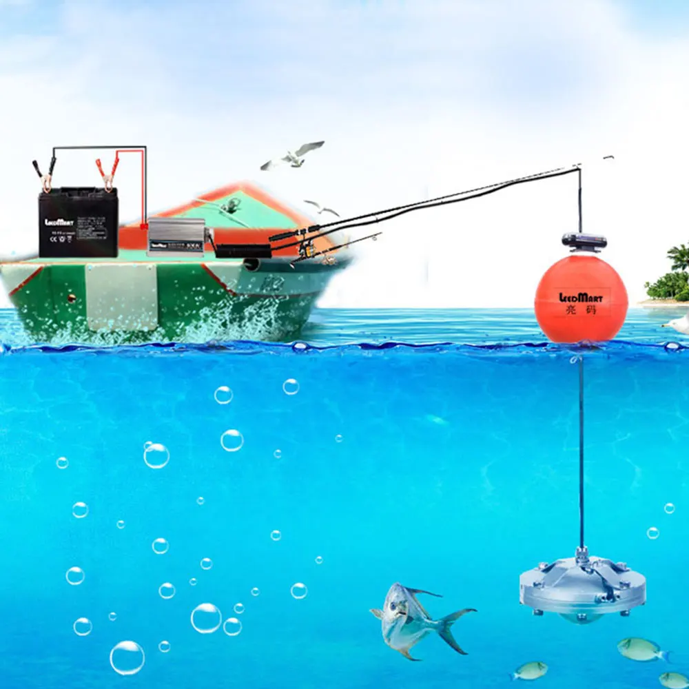 IP68 Ocean Night Fish Suspended Fishing Light Equipment 200W LED Underwater Fishing Attraction Light