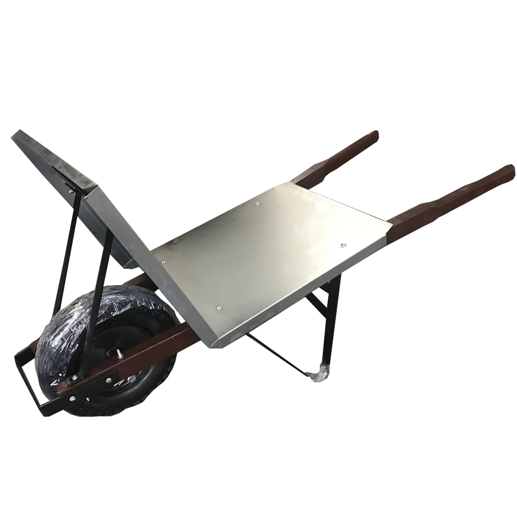 Кирпичная тачка, тяжелая модель, с оцинкованной палубой, жесткие деревянные ручки