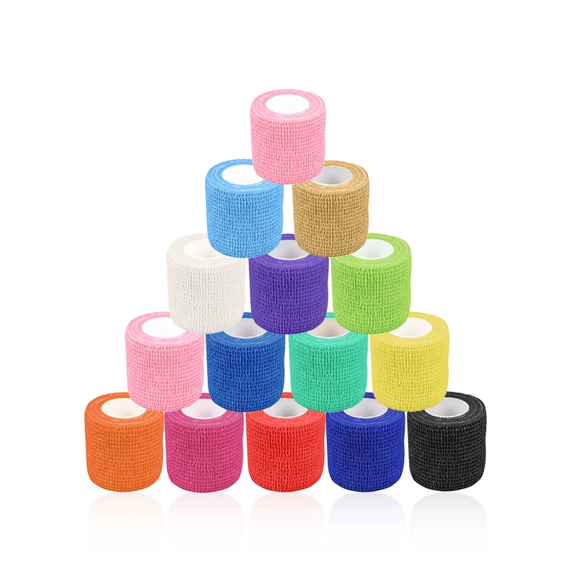 Customize colors sports elastic self-adhesive cohesive bandage for joint protection