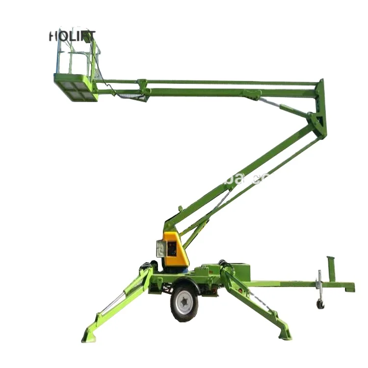 Good efficiency 14m hydraulic trailing telescopic boom lift platform