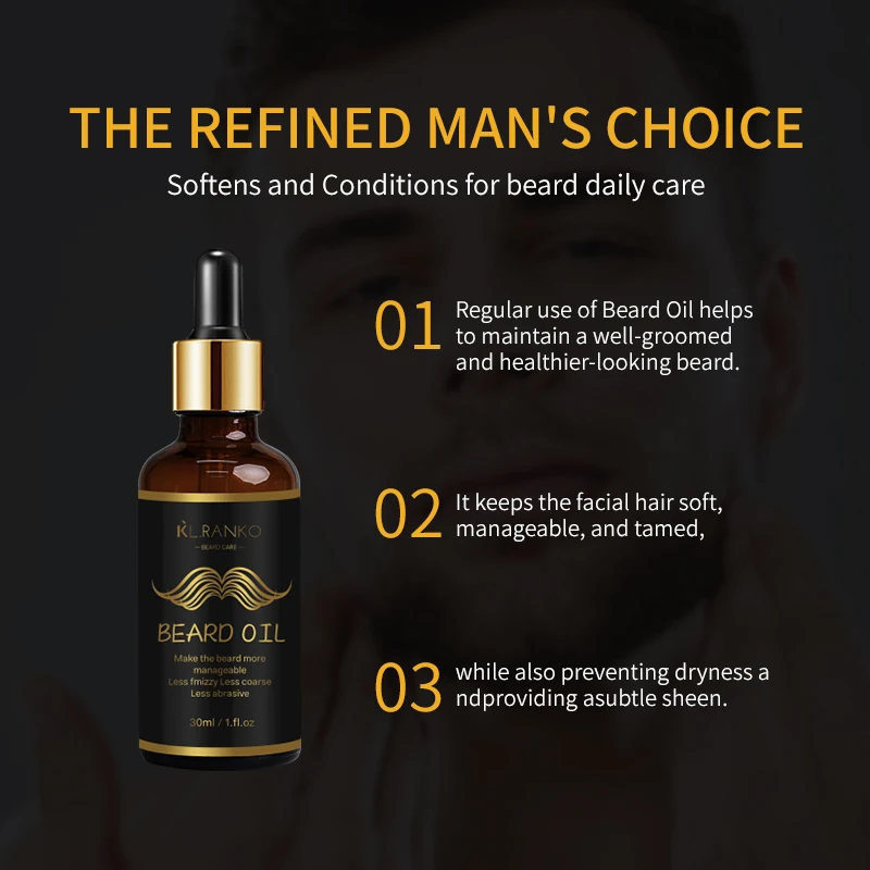 Wholesale Organic Beard Growth Oil Conditioner Promotes Essential Oil Serum For Men Beard Care Products Private Label OEM