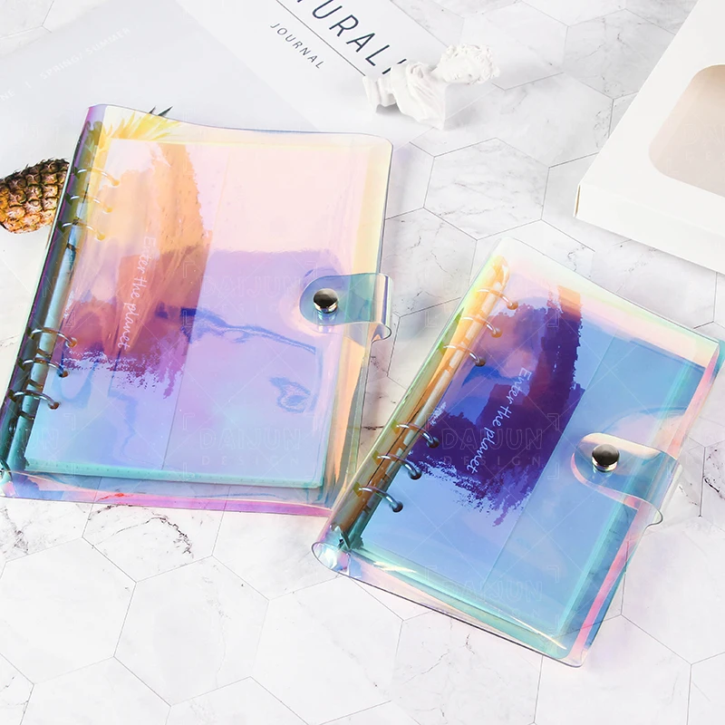 Holographic PVC Loose-leaf Hand Book Collect Book Student Portable Notebook ring binder School