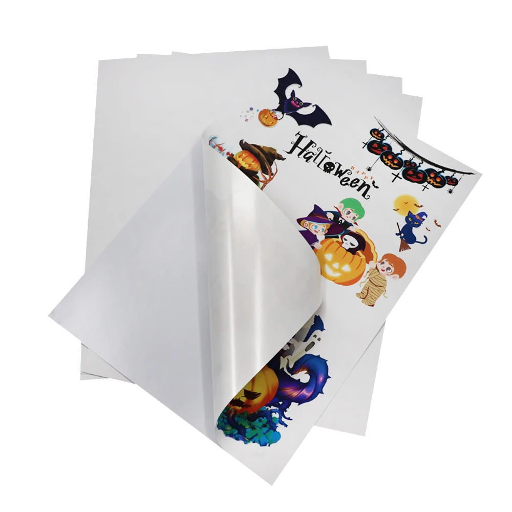 Inkjet Sticker Factory Stock Waterproof Printable A4 Sheet Glossy Vinyl Photo Sticker Paper For Inkjet Printer