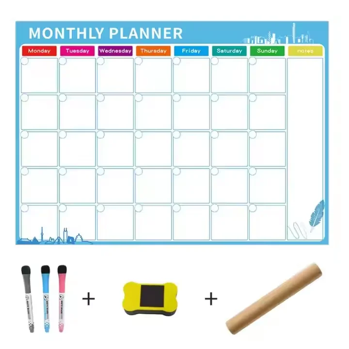 2025 wholesale price magnetic monthly calendars Weekly Calendar Board Custom Magnets Fridge Planner