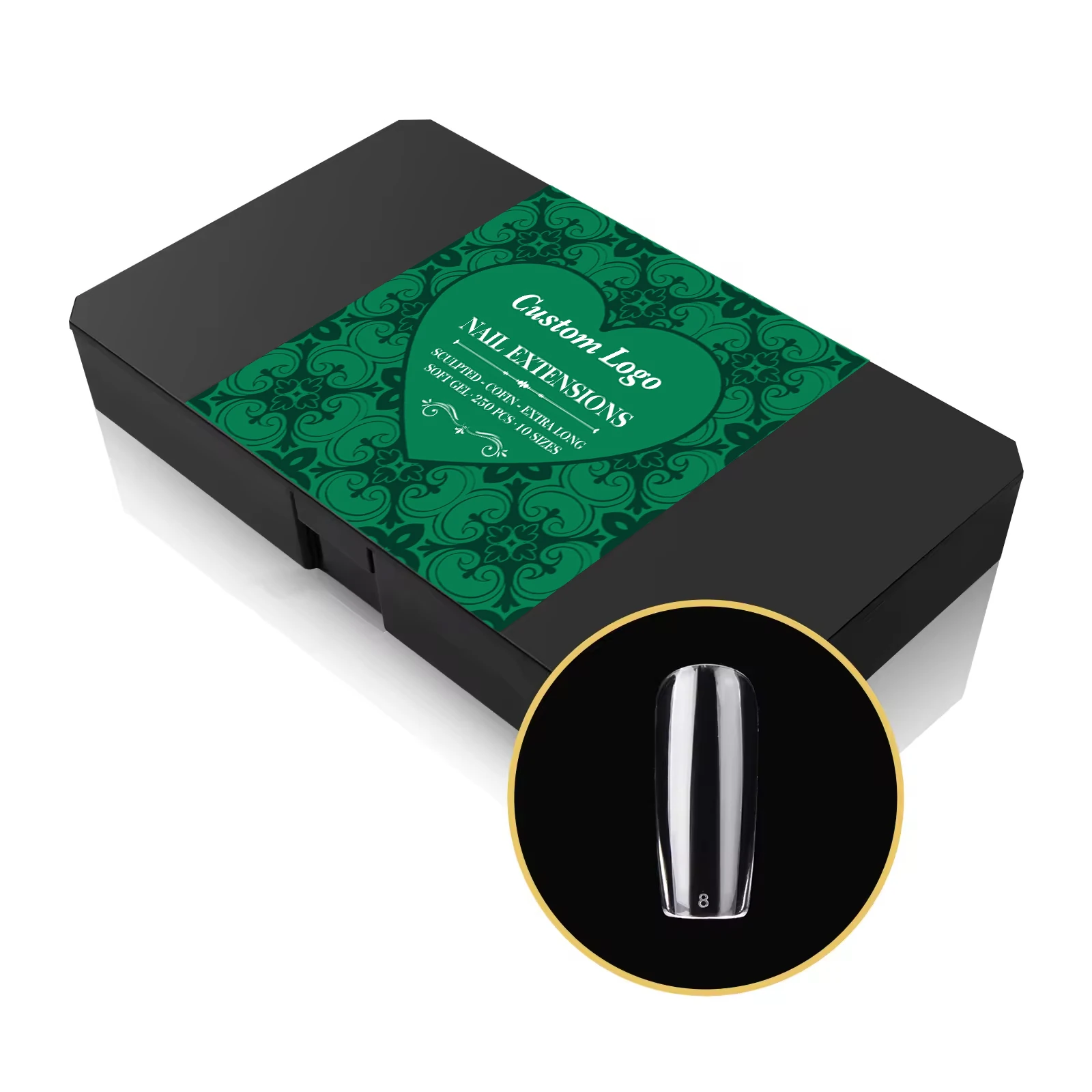 High Quality Soft Gel 3XL Nail Tips Wholesale Full Cover 14 Size Tapered Square Nail Tips In Boxes