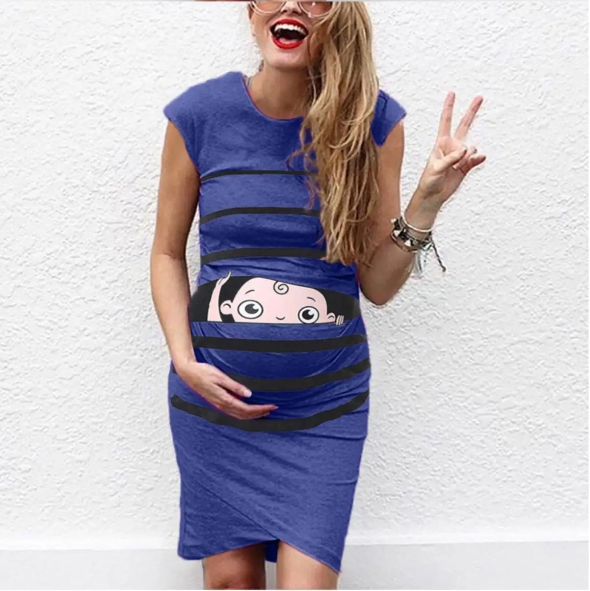 
Wholesale 2020 Women Maternity clothing Cute Cartoon Casual Fashionable Pregnant Dress 
