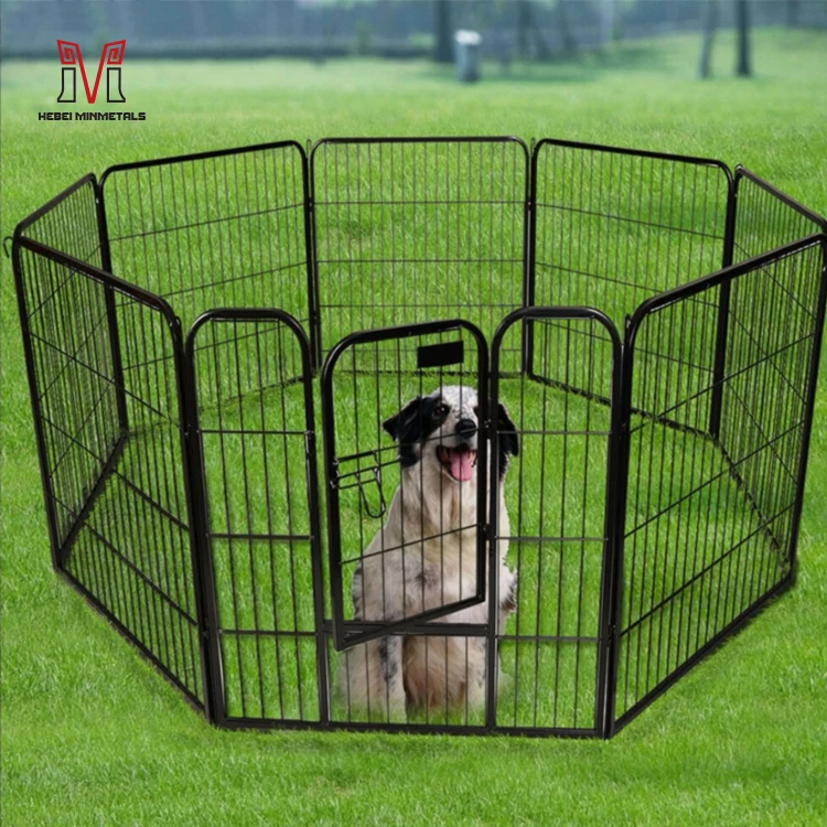Heavy Duty Black Metal Wire 8 Sided Enclosure Dog Training Play Pen Pet Puppy Rabbit Animal Pet Exercise Playpen Run Cage