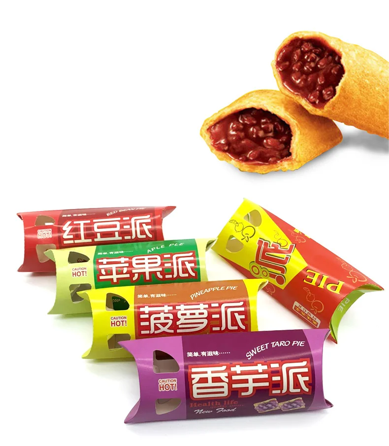 Fruit Pie Box Pillow Shape Wholesale Custom Logo Disposable Pie Kraft Burrito Wrap Paper Food Shawarma Packaging Box