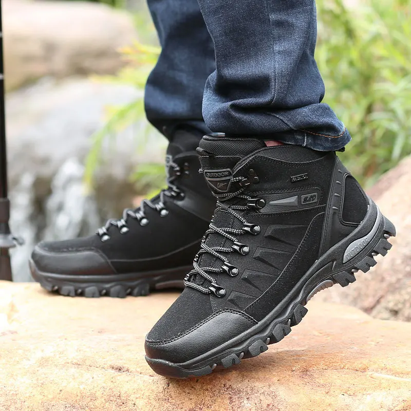 2023 Big Size 39-45 Male Mountain Climbing Shoes Waterproof Anti-slip Trekking Sneakers Outdoor Ankle Men Hiking Shoes