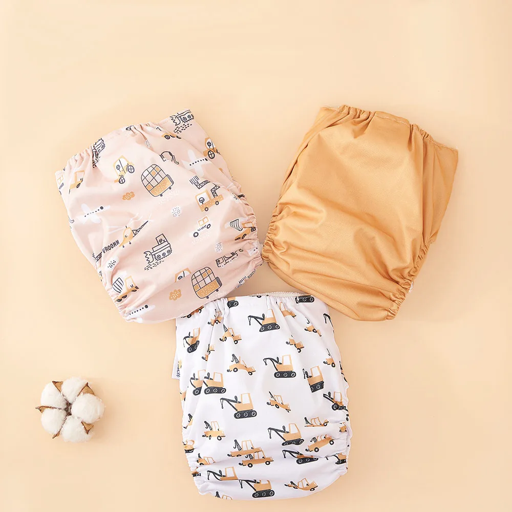 Coola Peach Cloth Diaper 3PCS/Set Baby Pocket Reusable Nappies Washable Baby Cloth Diaper Private Label