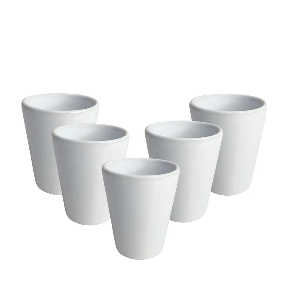Prosub Wholesale 1.5oz White Sublimation Ceramic Mugs Custom Printing Small Conical Sublimation Blank Cup