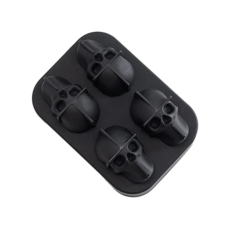 diy 3d bpa free big large ball shape chocolate creative maker soft silicone skulls face ice cube tray mold