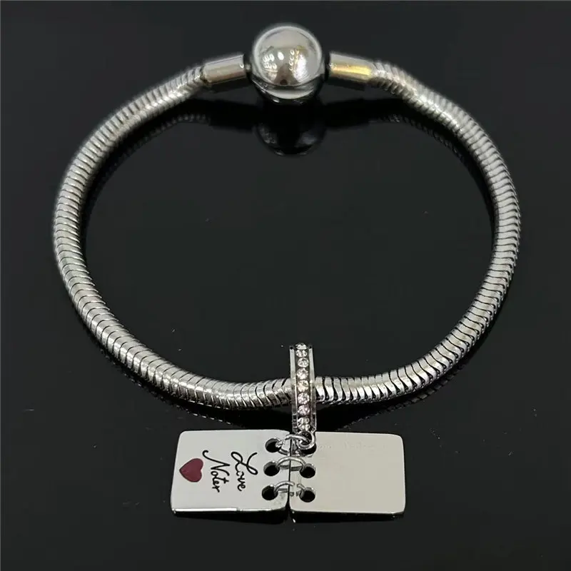 Charm can flip two books Stainless steel pendant bracelet snake chain diy bracelet necklace earrings