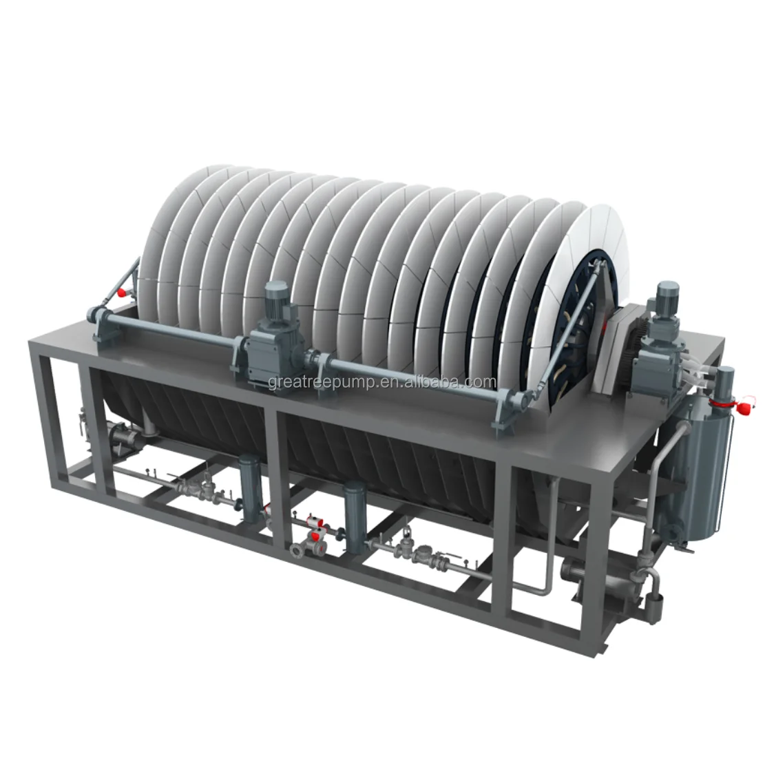 Energy saving solid liquid separation equipment automatic mining slurry dewatering ceramic disc vacuum filter