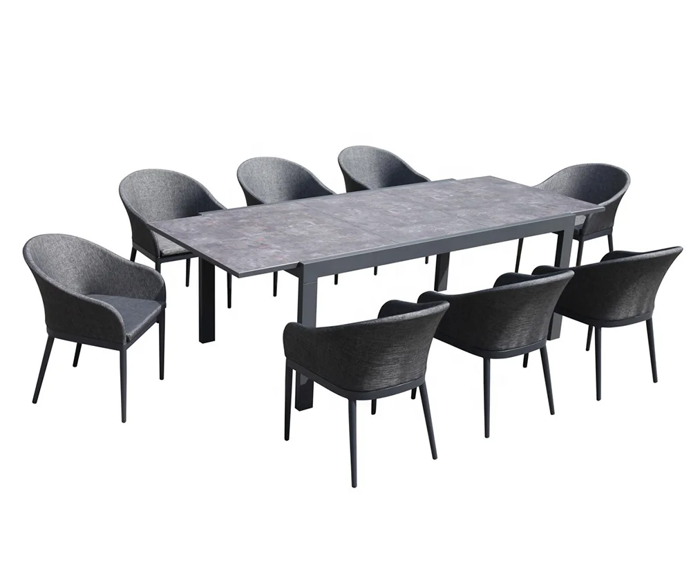 Современный набор обеденных столов с алюминиевой рамой