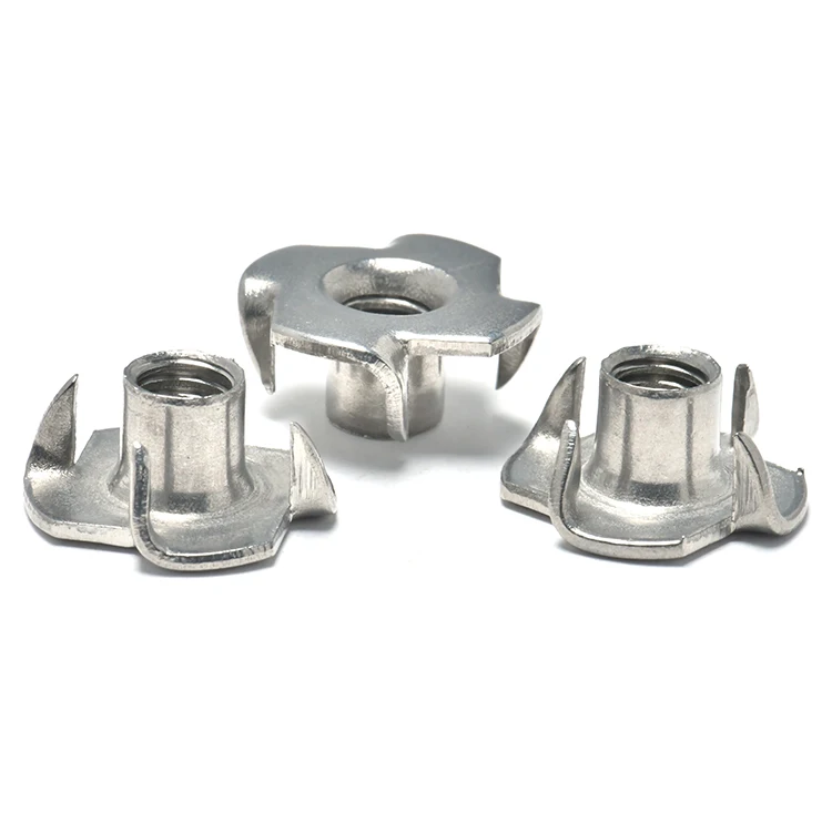Four Claws T-nut Speaker Nut For Wood Carbon Steel With Zinc Plated Stainless Steel M4 M5 M6 M8 Four Claw T Nuts