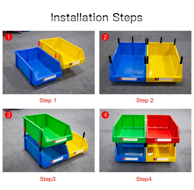 Tool bolts screws storage warehouse large plastic stackable storage parts bin