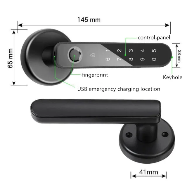smart safety ttlock ble App Door Lock Electronic Digital Code password Biometric Fingerprint Smart for Security