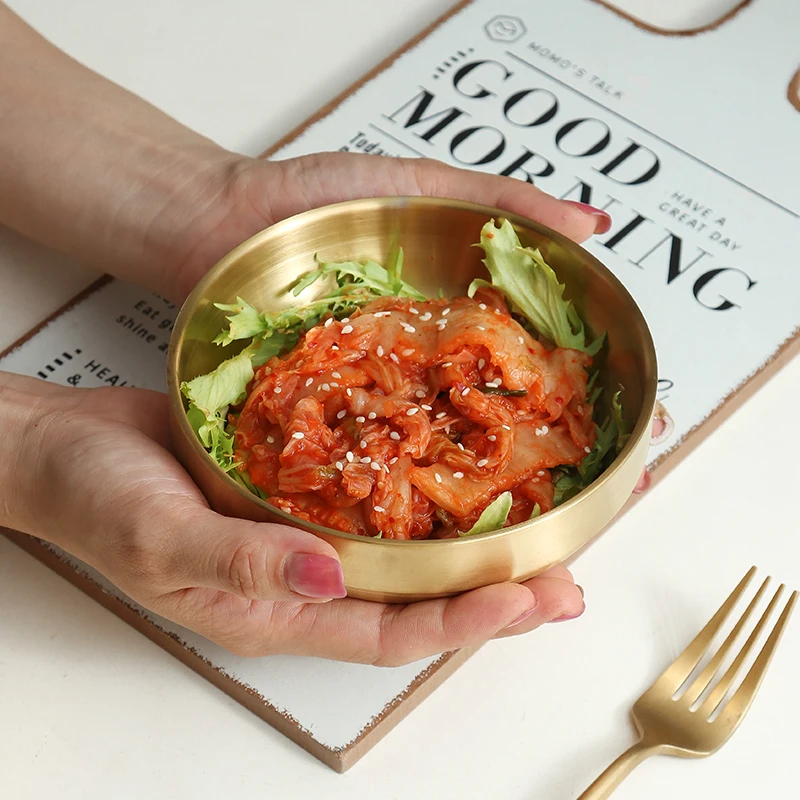 Посуда для ресторана, Корейская посуда Kimchi Chaffing, буфетный столик из нержавеющей стали, простой круглый поднос для посуды