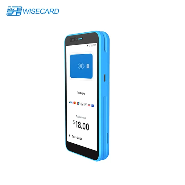 Wisecard New Design T80M Touch Screen Payment Terminal 4G Mobile Smart Android Handheld POS terminal with NFC Function