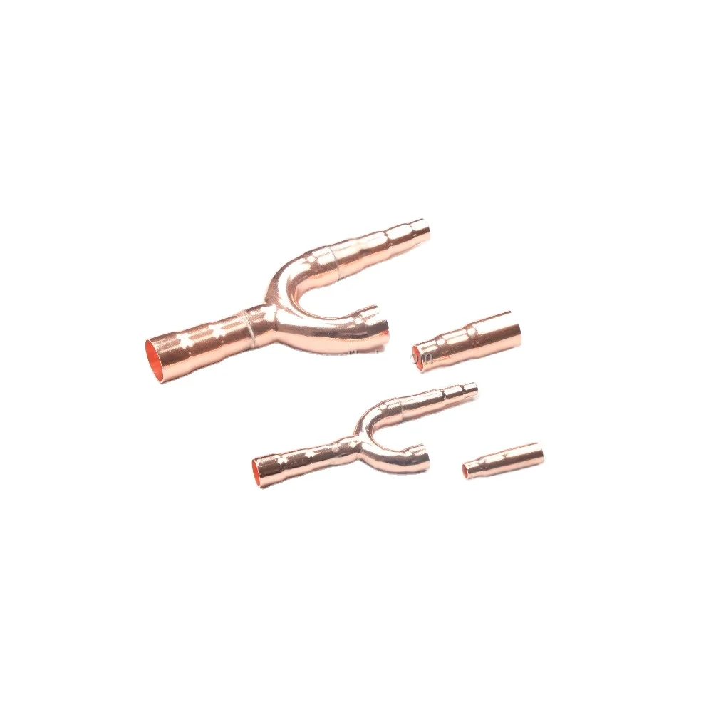Widely used superior quality air conditioner parts copper y branch fitting disperse pipe for vrf system