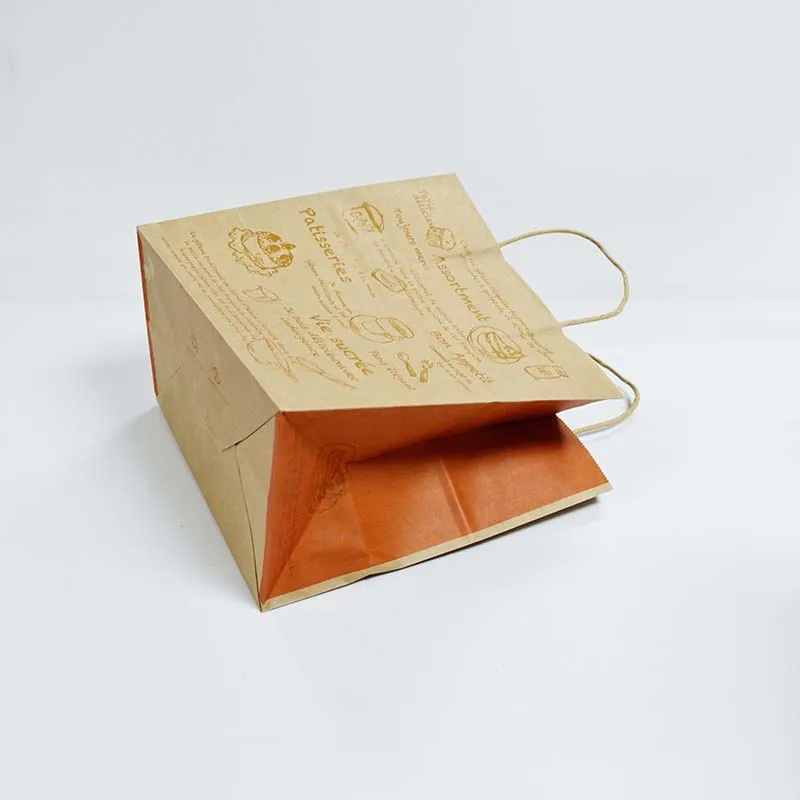 Customized Printing Paper Bag Takeaway Drink Packaging Handle Bags