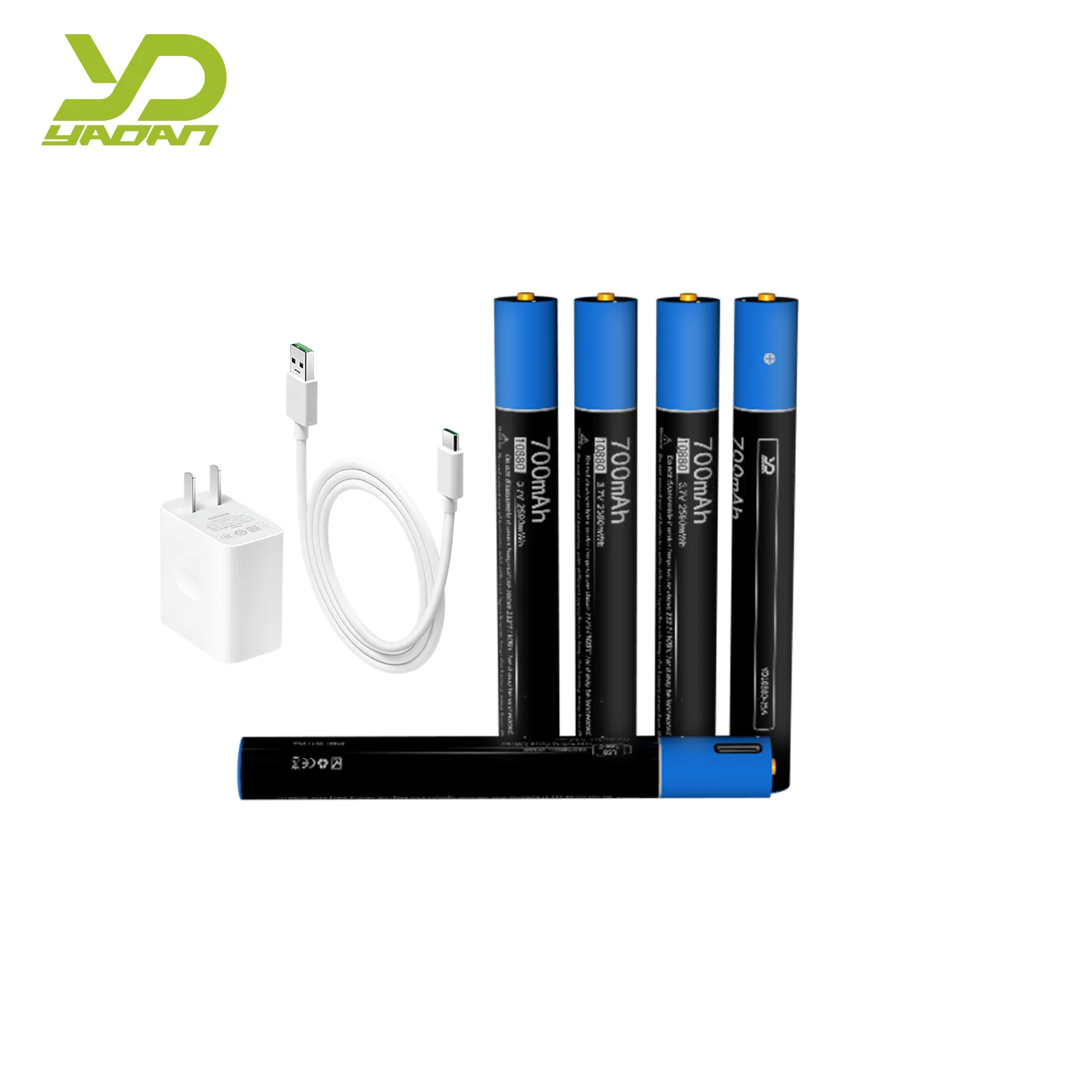 YaDan 10880 10900 2*AAA 3.7V 700mAh Li-ion Batteries Rechargeable Battery With USB Port