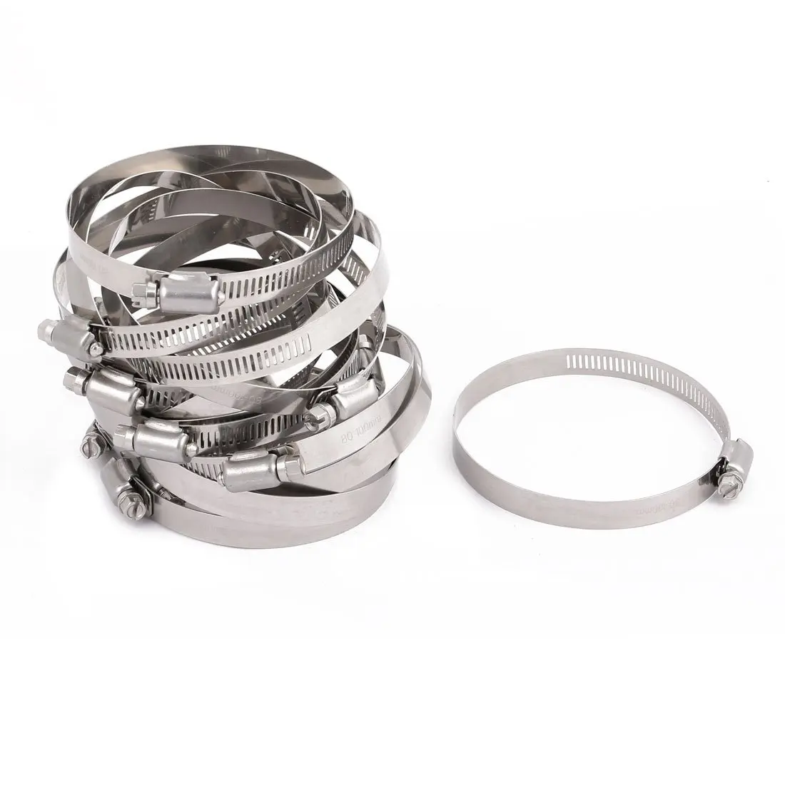 Jinwo parts Adjustable Stainless Steel 304 pipe clip Worm Drive  Worm gear hose clamp W2 W4 For Industrial